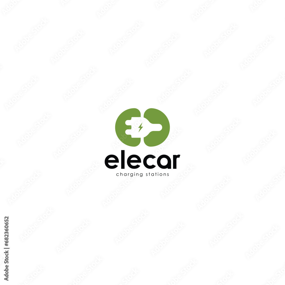 electric car charging stations logo design