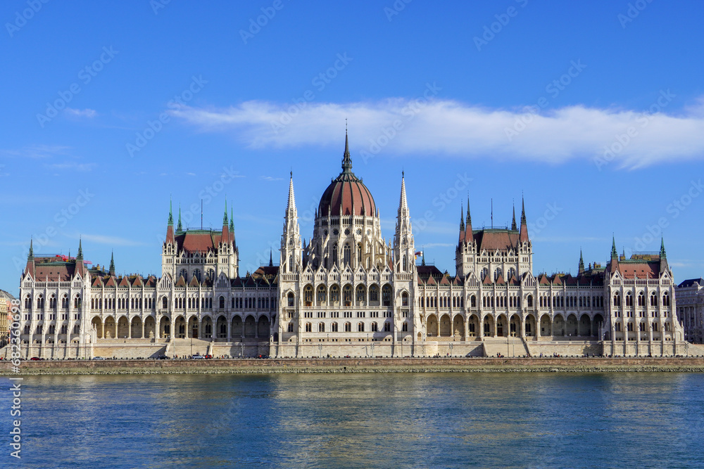 Budapest, Hungary, November 3, 2023: Budapest, Hungary. Amazing shot of the Hungarian parliament.
