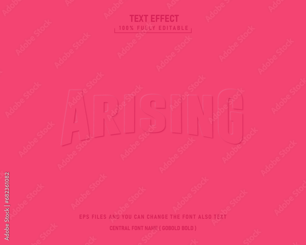 Editable text style effect. Emboss theme style. 3d Embossed Vector text style effect