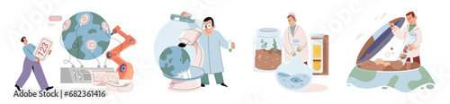 Earth care. Vector illustration. Saving planet requires collective commitment to eco conscious choices Supporting environmental initiatives is step towards greener world Earth care reminds