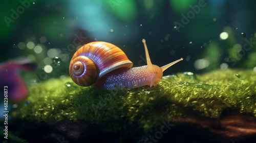 snail in the aquarium