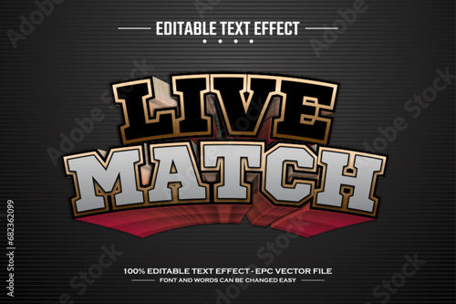 Live match 3D editable text effect template