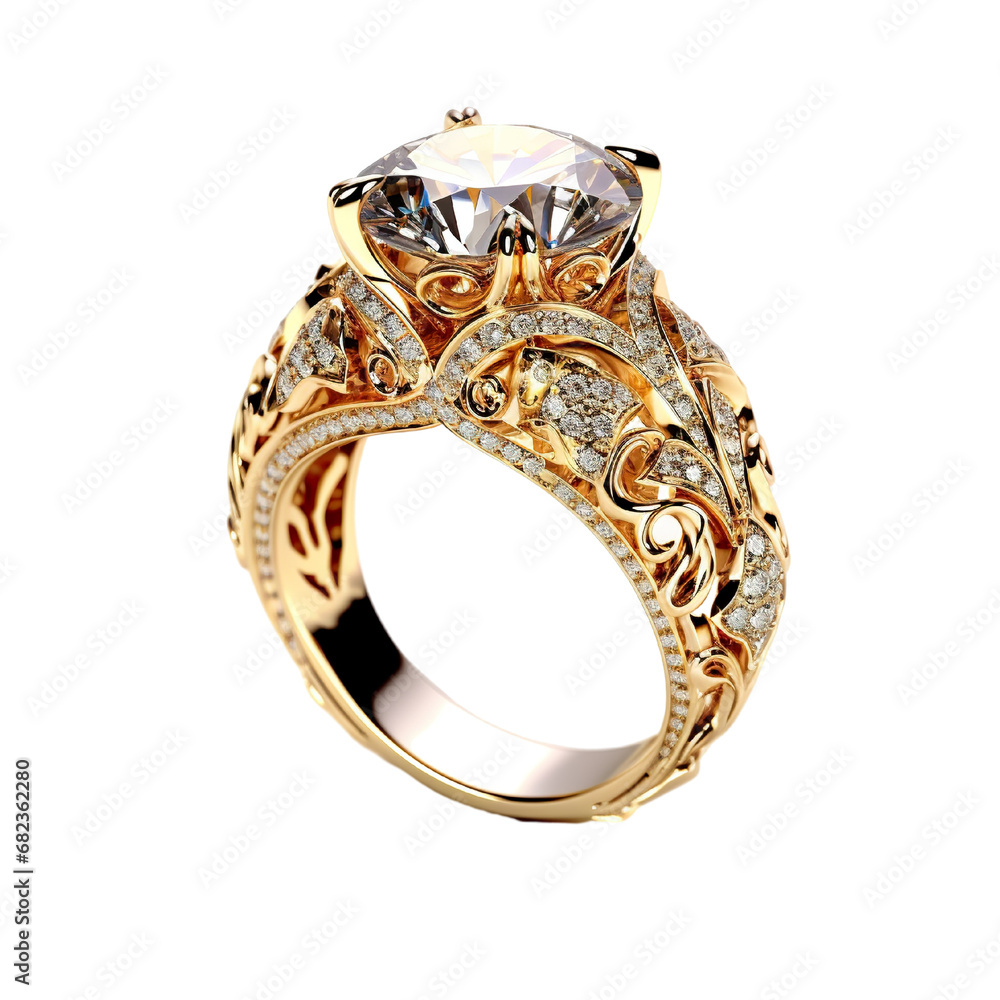 Luxury Gold ring with diamonds white background PNG Luxury Gold ring with diamonds white background PNG