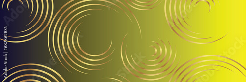 Gradient Color Banner Background with Golden Circle Design 