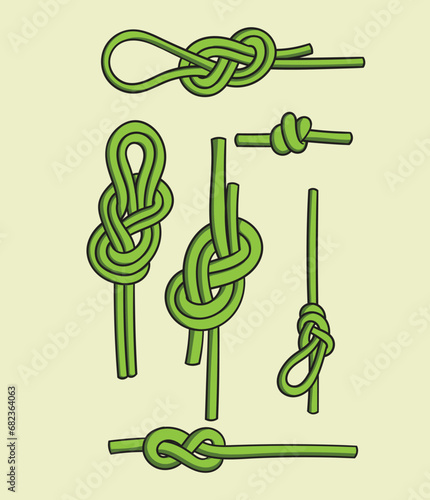 knots and hitches on rock climbing ropes