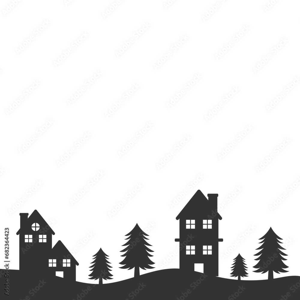 Winter Village Silhouette Winter Village Silhouette
