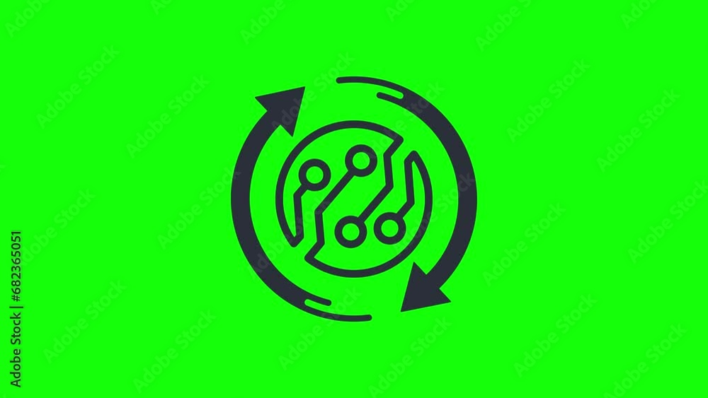 Electronic automation. Technical smart control and management. Animated icon on a green background, 4K. Electronic automation. Technical smart control and management. Animated icon on a green background, 4K.