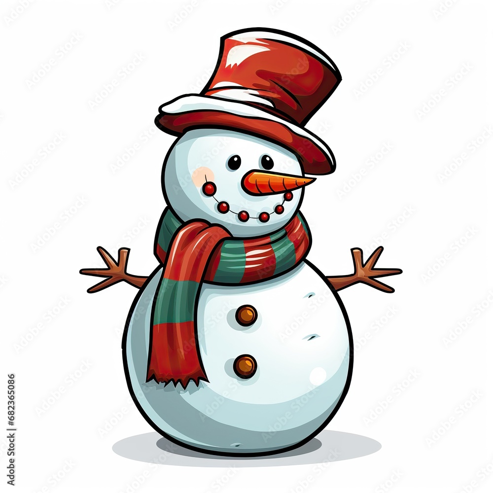 snowman isolated on white
