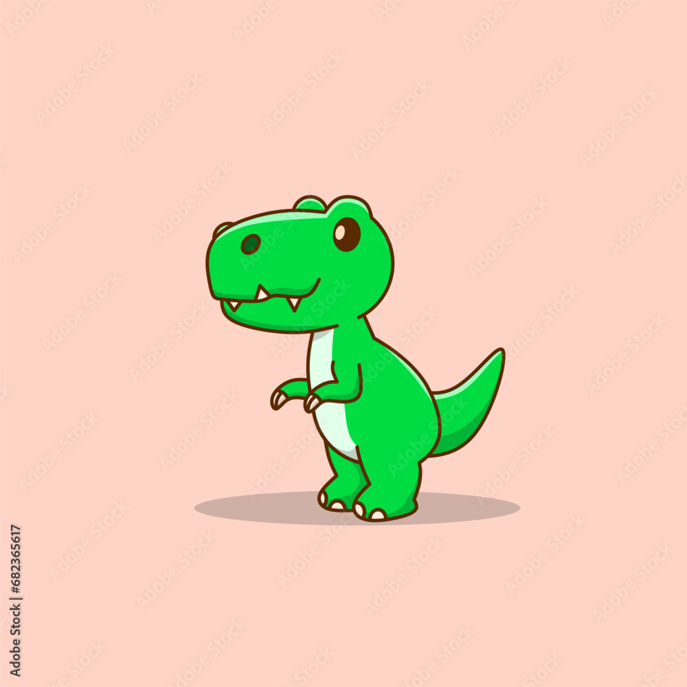 Fototapeta premium Green dino cartoon 