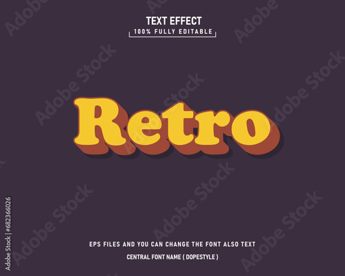 Editable text effect Retro 3d cartoon style premium vector