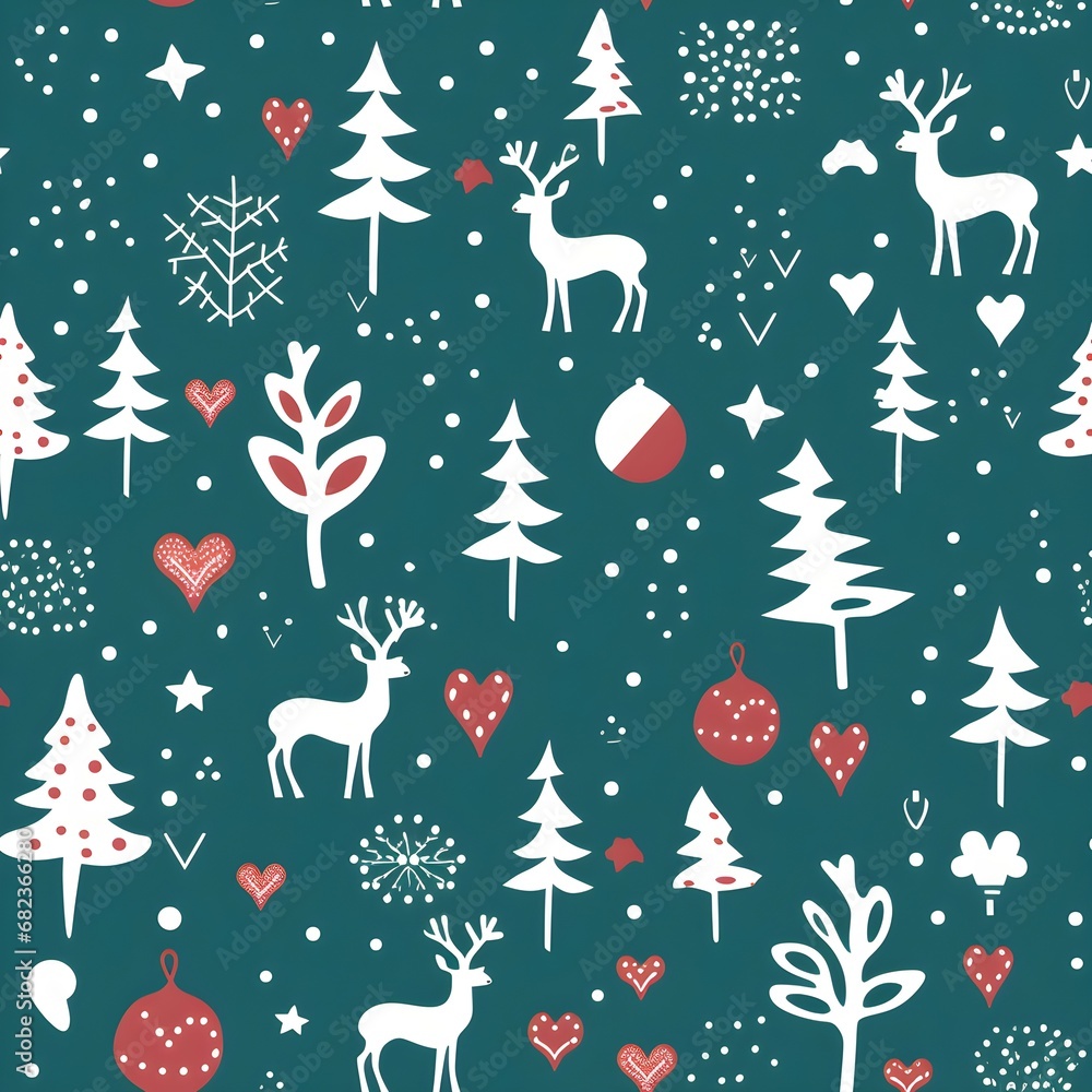 christmas elements on green background seamless pattern christmas elements on green background seamless pattern