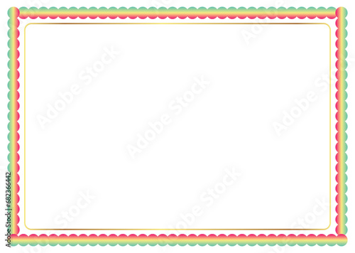Border Design with Gradient Color Circle on White Background