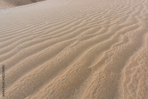 Gran Canaria Maspalomas. Shot from the Dunes with Sand and Sun and the Beach.