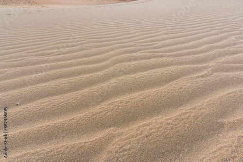 Gran Canaria Maspalomas. Shot from the Dunes with Sand and Sun and the Beach.