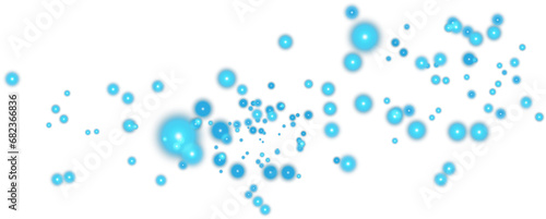 Powder dust light. Magic shining blue dust. Fine, shiny dust bokeh particles fall off lightly. Fantastic shimmer effect. Christmas background. PNG.