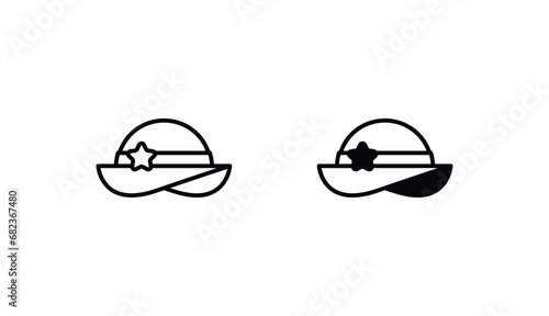 Fedora Hat icon design with white background stock illustration