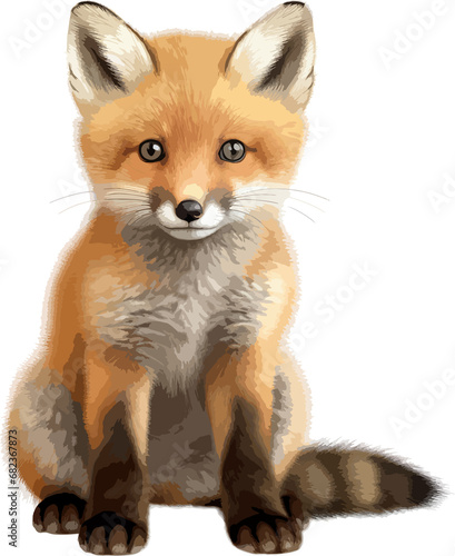 Cute baby fox clip art