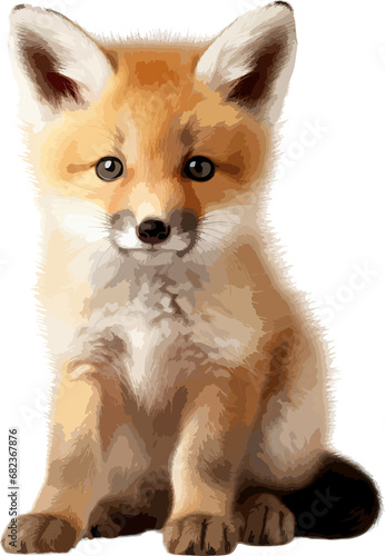 Cute baby fox clip art