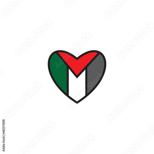love palestine logo design sign symbol template vector