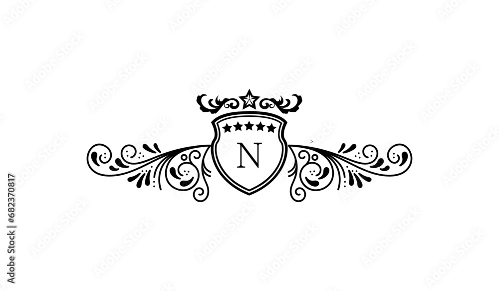 Luxury Crown Leaves Logo N Luxury Crown Leaves Logo N
