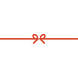 リボンの形のかわいい水引 - 掛け紙やギフト･お祝い･赤い糸のイメージ素材 - 正方形

