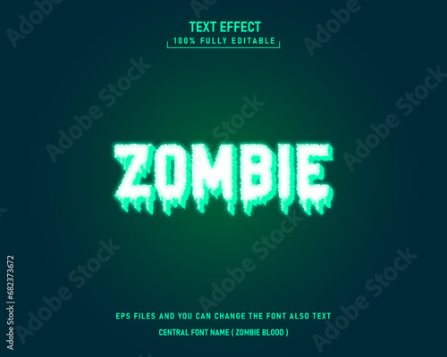 Zombie editable text effect vector template