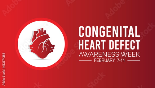 Vector illustration on the theme of Congenital Heart defect awareness week observed each year during February.banner, Holiday, poster, card and background design.