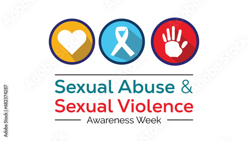 Vector illustration on the theme of Sexual Abuse and Sexual violence awareness week observed each year during February.banner, Holiday, poster, card and background design.