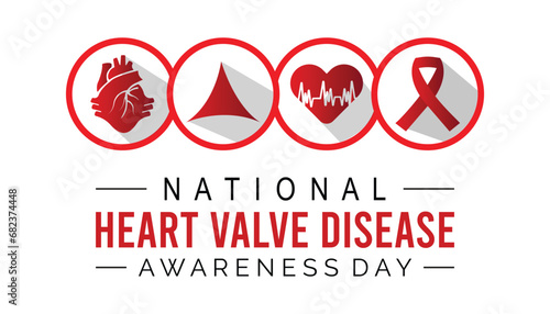 Vector illustration on the theme of National Heart Valve disease awareness day observed each year during February.banner, Holiday, poster, card and background design.