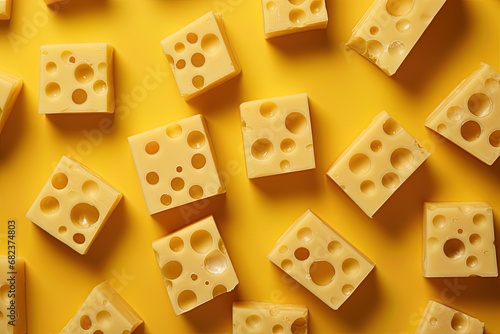 Swiss cheese background texture. Ai Generative
