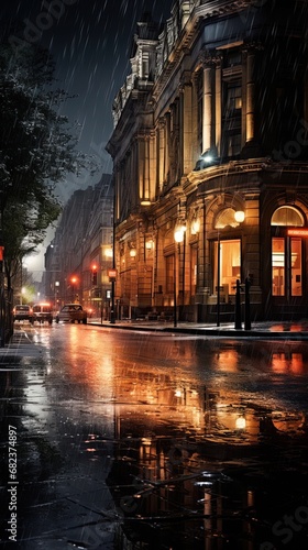 Cityscape after the rain, ai generative © Resi