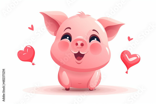 cute pig characters love theme © imur