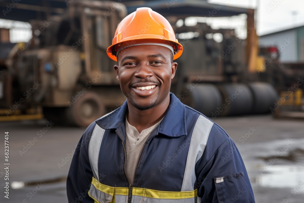 Safety First: A Hard Hat-Wearing Man at a Construction Site Safety First: A Hard Hat-Wearing Man at a Construction Site