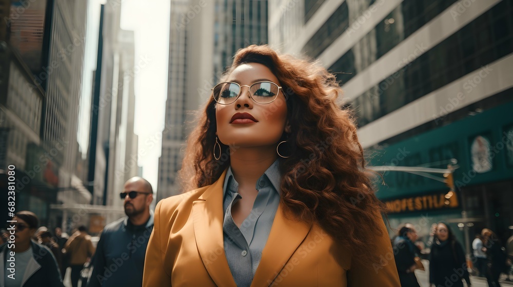 Plus size business woman model in a suit, office, Generative AI Plus size business woman model in a suit, office, Generative AI