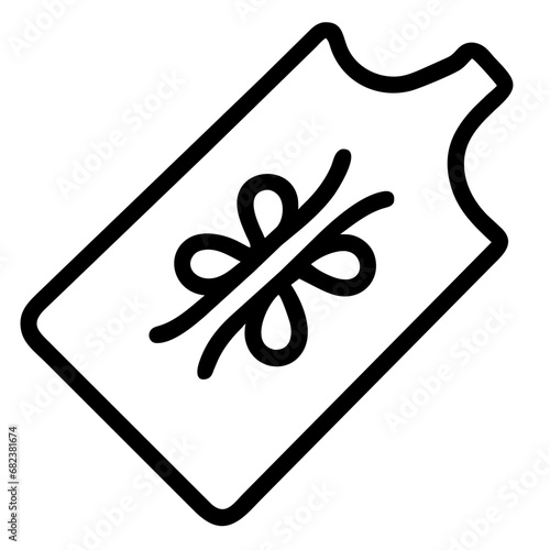 Illustration of a ticket icon, isolated on a white background. Generative AI