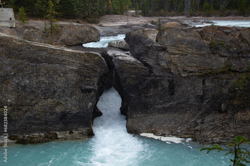 Naklejka premium Aerial view of the natural bridge of Yoho National Park
