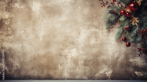 cement wall , vintage, christmas theme