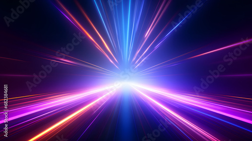 futuristic abstract background with colorful bright neon rays