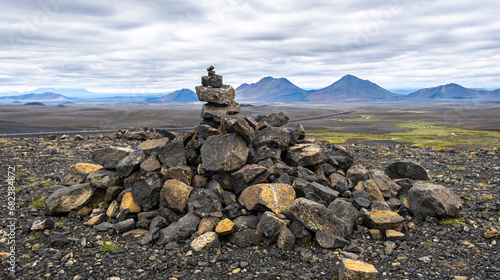 Landscape of Iceland in the Summer season., Road through rural landscape.Iceland, Europe © lorenza62
