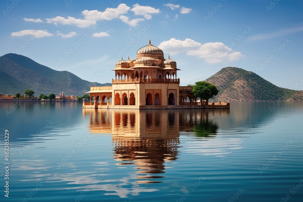 Hawa Mahal in Jaipur, Rajasthan, India, Water Palace Jal Mahal, Man Sager Lake, Jaipur, Rajasthan, India, Asia, AI Generated