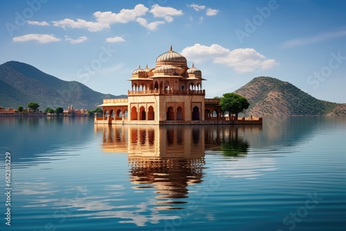 Hawa Mahal in Jaipur, Rajasthan, India, Water Palace Jal Mahal, Man Sager Lake, Jaipur, Rajasthan, India, Asia, AI Generated photo