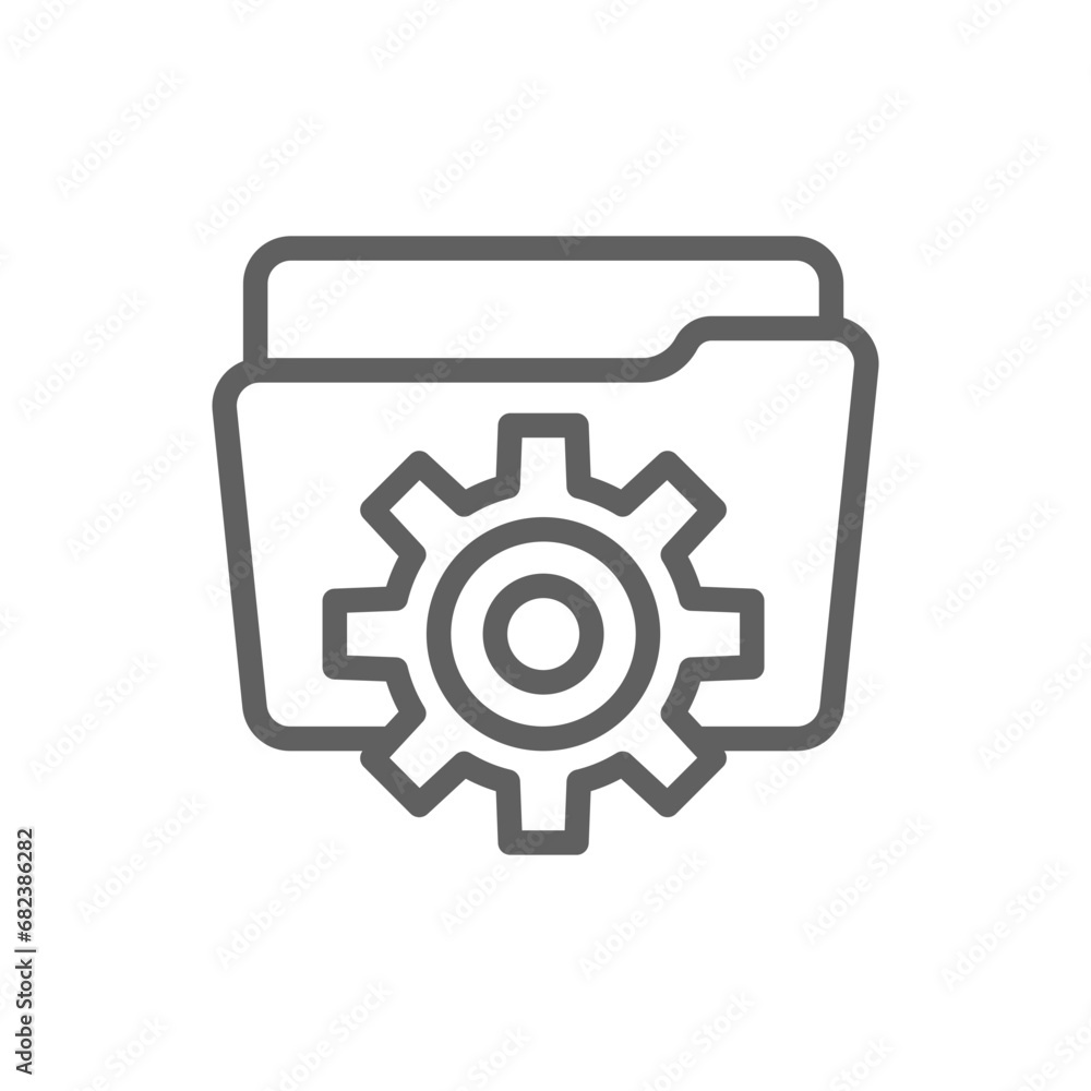Data management icon. Simple outline style. Document, file, folder, record, digital database, system information concept. Thin line symbol. Vector illustration isolated. Editable stroke. Data management icon. Simple outline style. Document, file, folder, record, digital database, system information concept. Thin line symbol. Vector illustration isolated. Editable stroke.