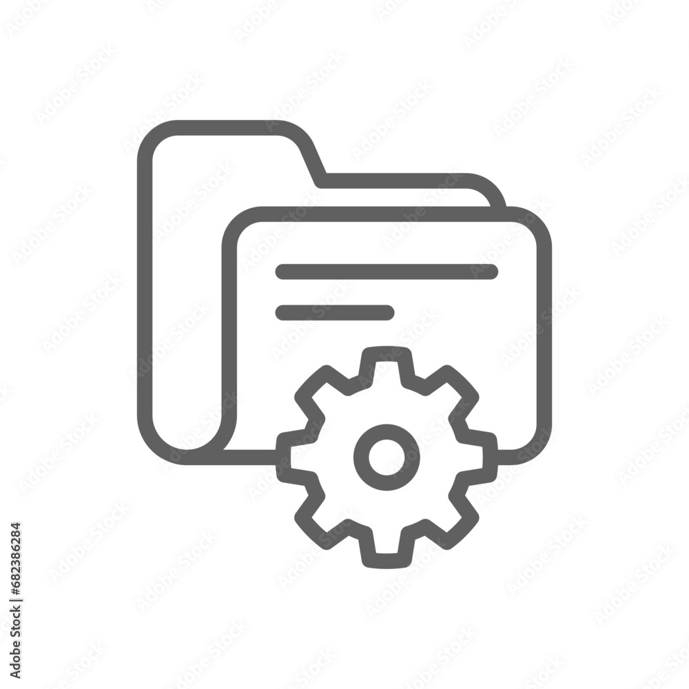 Data management icon. Simple outline style. Document, file, folder, record, digital database, system information concept. Thin line symbol. Vector illustration isolated. Editable stroke. Data management icon. Simple outline style. Document, file, folder, record, digital database, system information concept. Thin line symbol. Vector illustration isolated. Editable stroke.