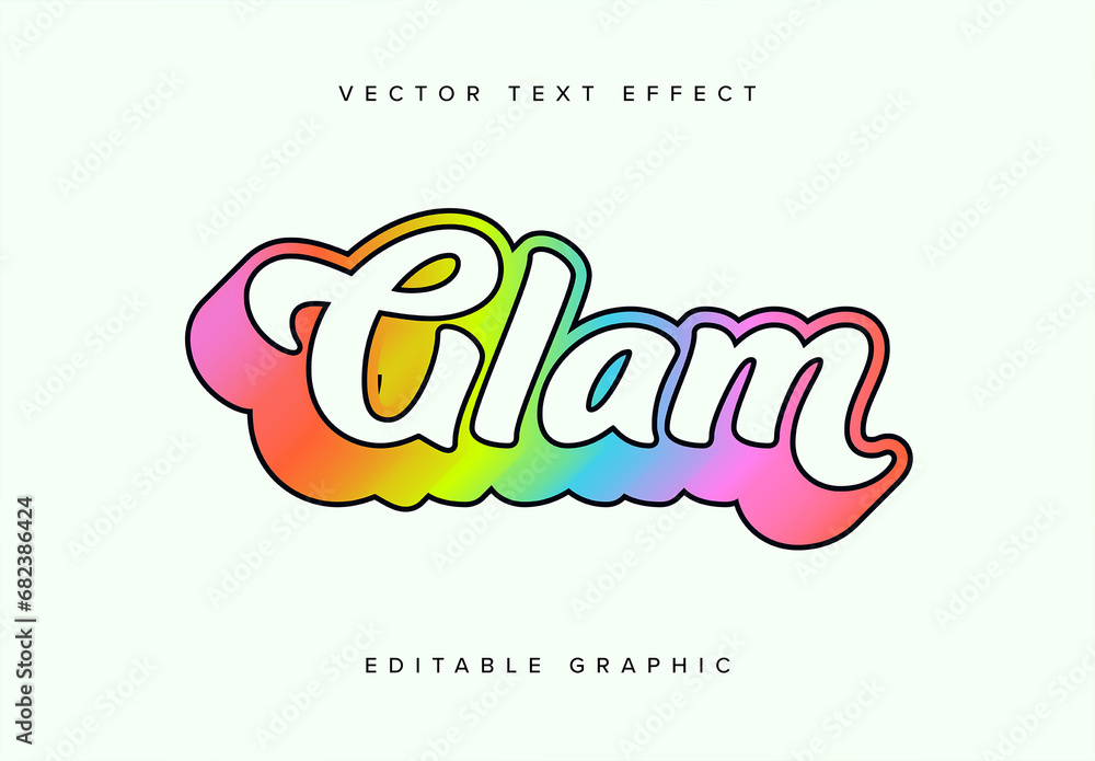 Bold Colourful Gradient Text Effect Mockup Stock Template | Adobe Stock