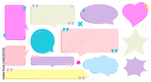 set of colored dialog boxes, elements for design photo