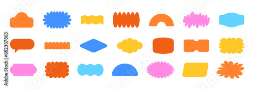 Vector set of minimalist design elements, futuristic shapes and geometric figures and stars - abstract background elements for branding