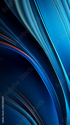 Blue wallpaper sparkling  smooth curved lines. AI generative