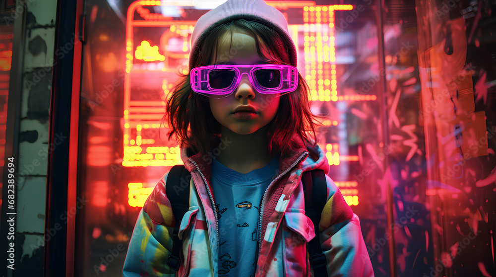 Child. Y2k neon glitch stickers glitch vaporwave nostalgia. Retro.
Child. Y2k neon glitch stickers glitch vaporwave nostalgia. Retro.
