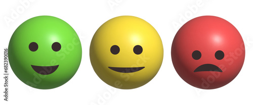 Rating scale or pain scale. From red to green smiley. Vector clipart isolated on white background.
