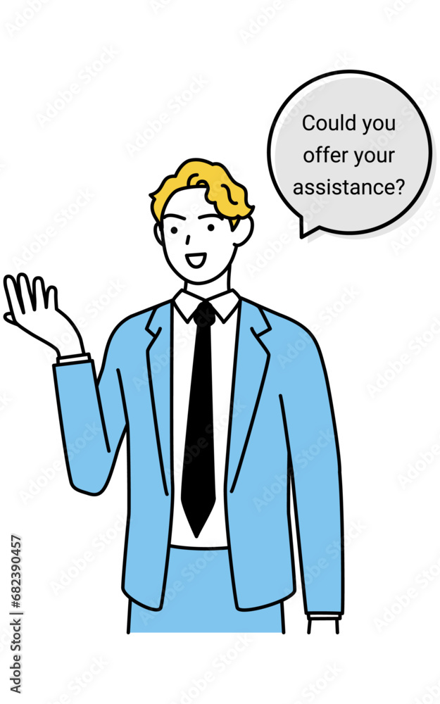 English conversation, man in suit of American descent making a job offer in English English conversation, man in suit of American descent making a job offer in English